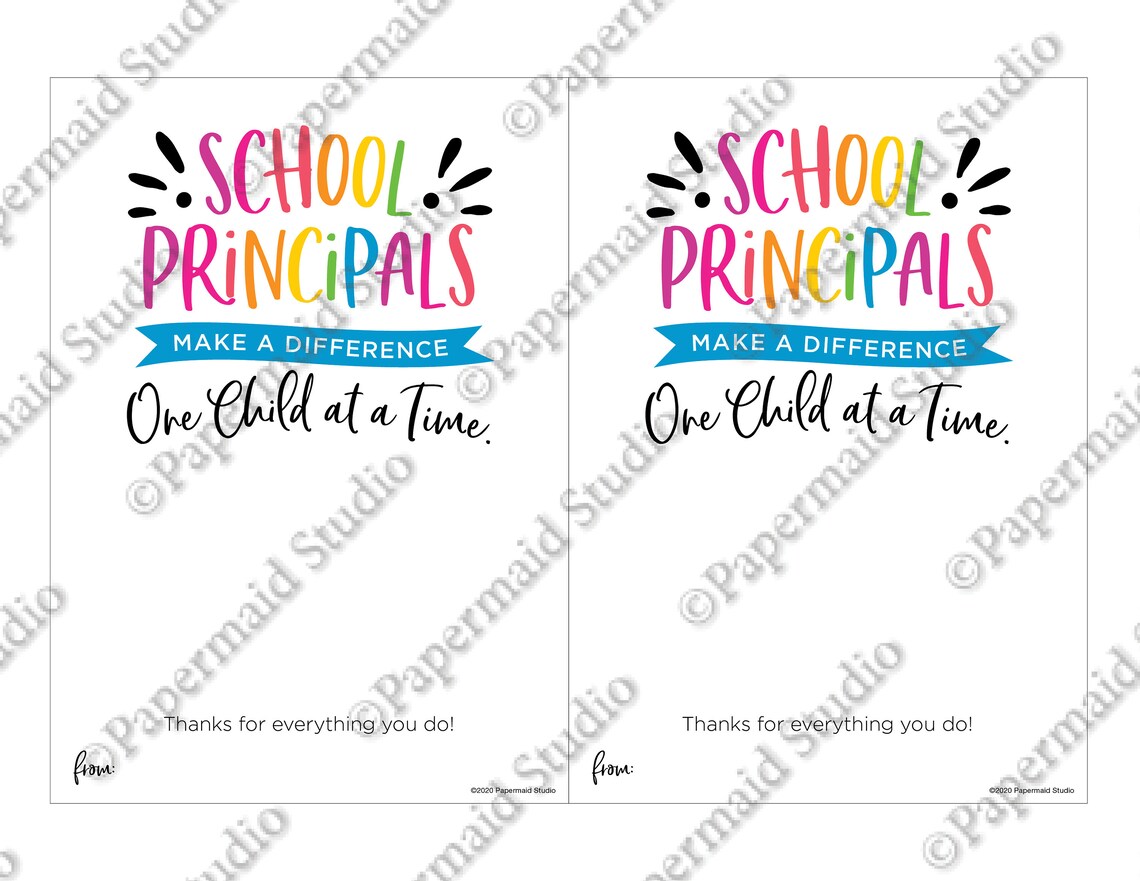 Printable School Principal Thank You Card Teacher Etsy