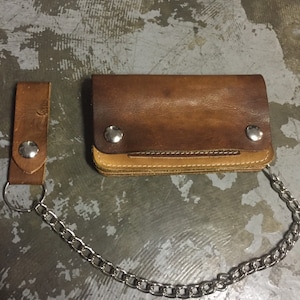 Cartera de cuero para motociclistas / Cartera de cuero con cadena / Cartera de cuero para camioneros