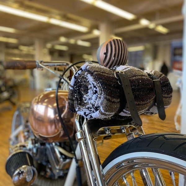 Leather Motorcycle Roll Strap Etsy