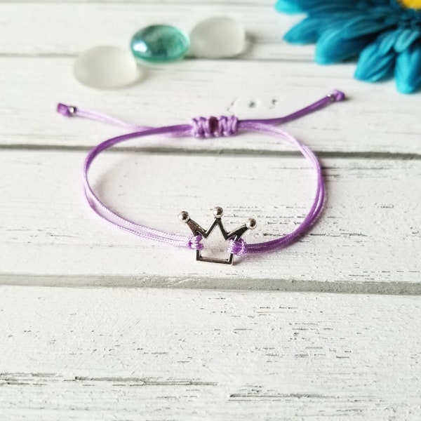 Crown Bracelet, Macrame Bracelet, Minimalist Bracelet, Princess Bracelet, Prince Bracelet, Stuffers, Crown, Princess, String Bracelet