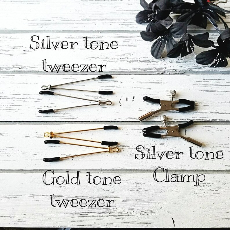 Bad Girl Nipple Clamps Handstamped Adjustable Tweezer Clamp Submissive Jewelry Nipple Nipple Clamp BDSM Bobby Pin Clamp Bad Girl