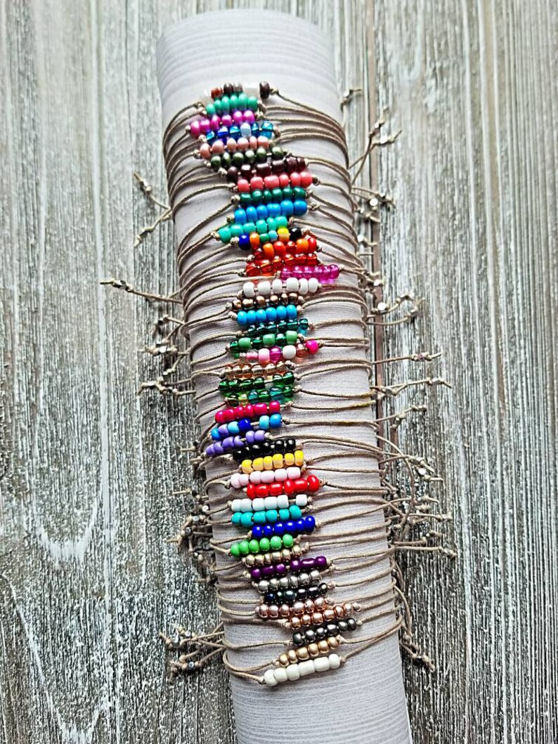 Seed Bead Bracelet String Bracelet Minimalist Festival Etsy