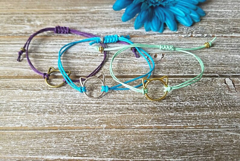 Bracelet Bracelet Clearance Macrame Cat Bracelet Unicorn Bracelet Jewelry Paw Print Bracelet