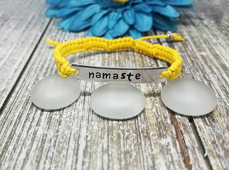 Namaste Bracelet Yoga Bracelet Macrame Bracelet Hand Etsy