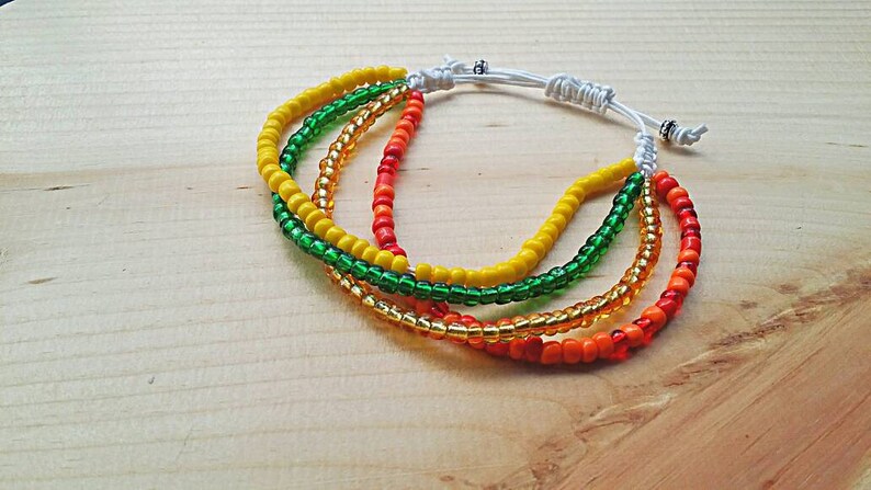 Layered Bracelet Adjustable Friendship Multi Strand Bracelet Custom Bracelet Seed Bead Bracelet Macrame Bracelet 4 strand Bracelet