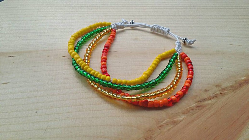 Layered Bracelet Adjustable Friendship Multi Strand Bracelet Custom Bracelet Seed Bead Bracelet Macrame Bracelet 4 strand Bracelet