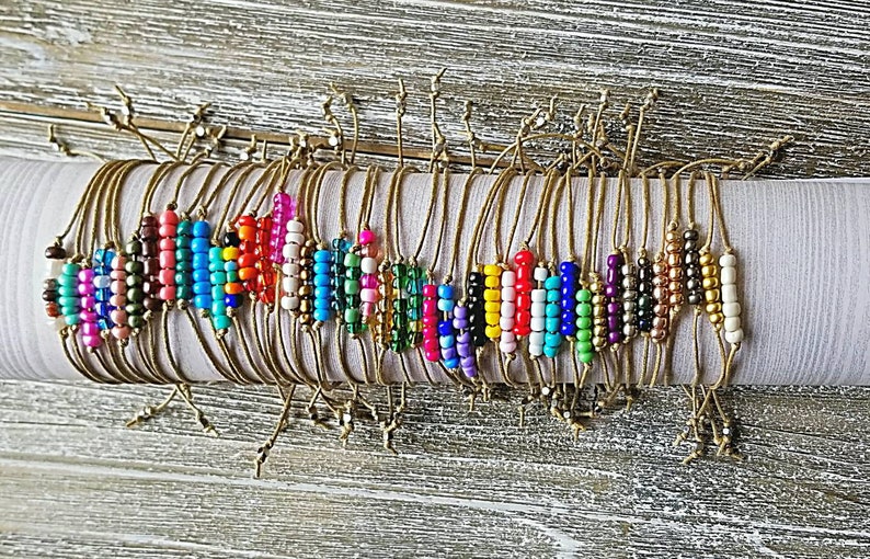 Seed Bead Bracelet String Bracelet Minimalist Festival Etsy