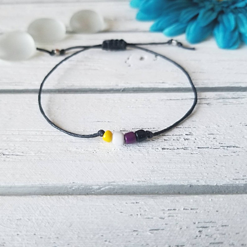 Macrame Bracelet Nonbinary Bracelet Pride Bracelet String Bracelet Nonbinary Nonbinary Pride Bracelet Minimalist Bracelet
