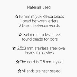 Pulsera personalizada, pulsera con código Morse, para adultos. imagen 5