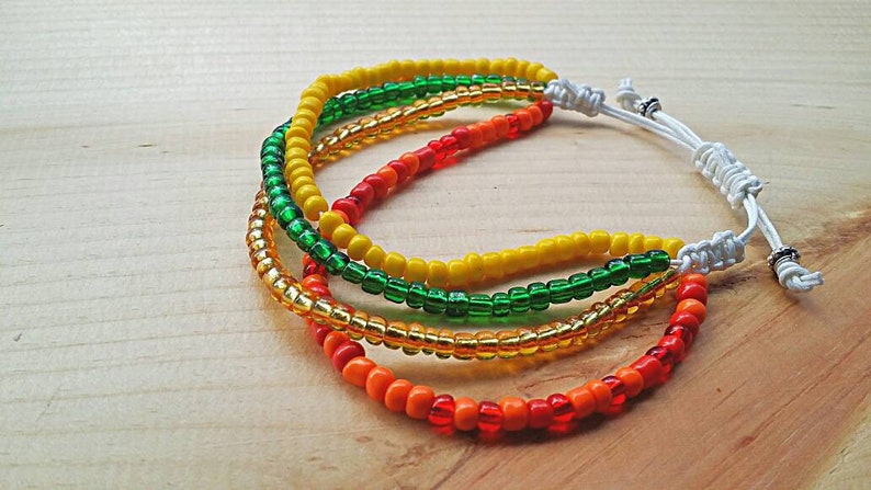 Layered Bracelet Adjustable Friendship Multi Strand Bracelet Custom Bracelet Seed Bead Bracelet Macrame Bracelet 4 strand Bracelet