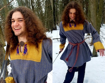 Hand Embroidered Linen Viking Apron Dress - Etsy