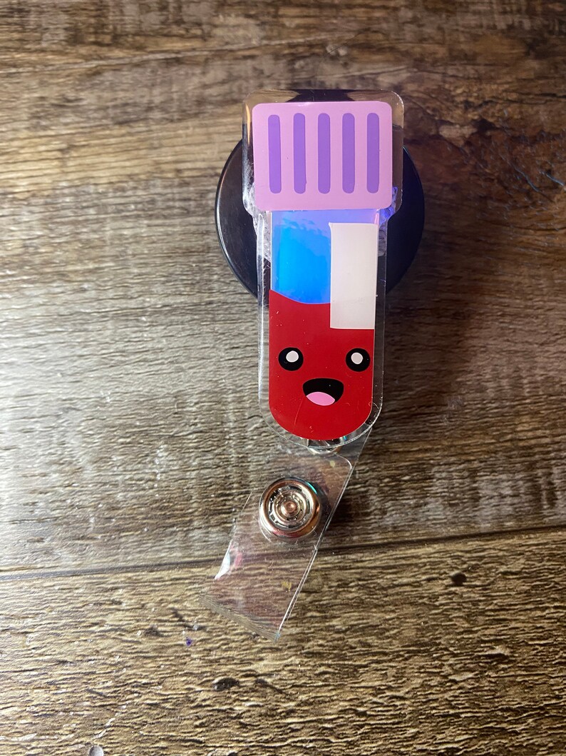 Blood Vial Badge Reel Phlebotomy ID Card Holder Etsy