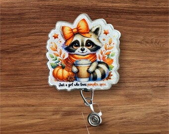 Fall Raccoon Badge Reel