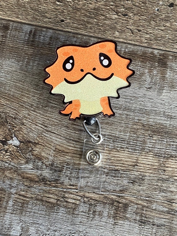 Bearded Dragon Badge Reel || Sparkly || ID Card Holder