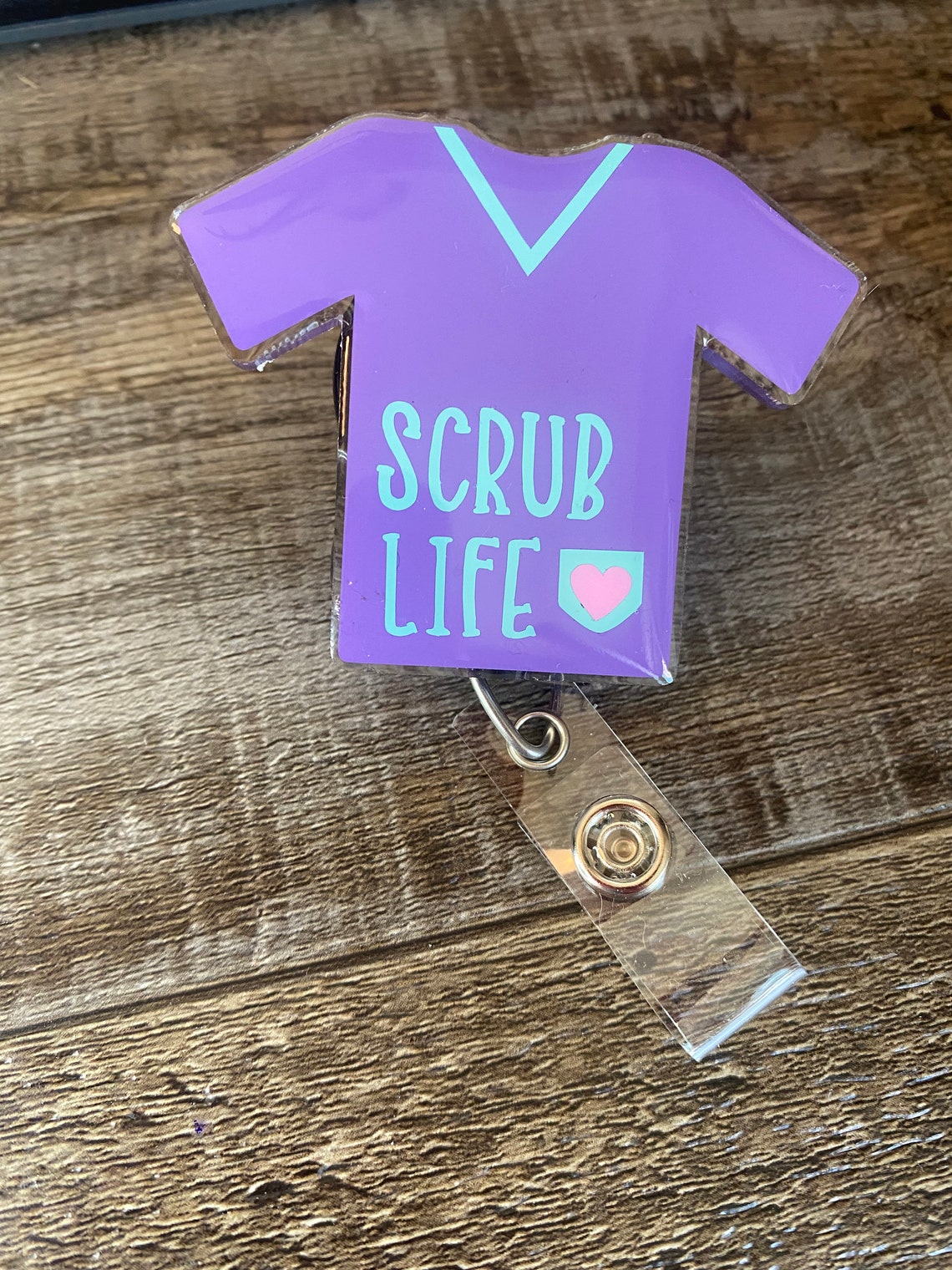 Scrub Life Scrub Badge Reel ID Card Holder Nurse | Etsy