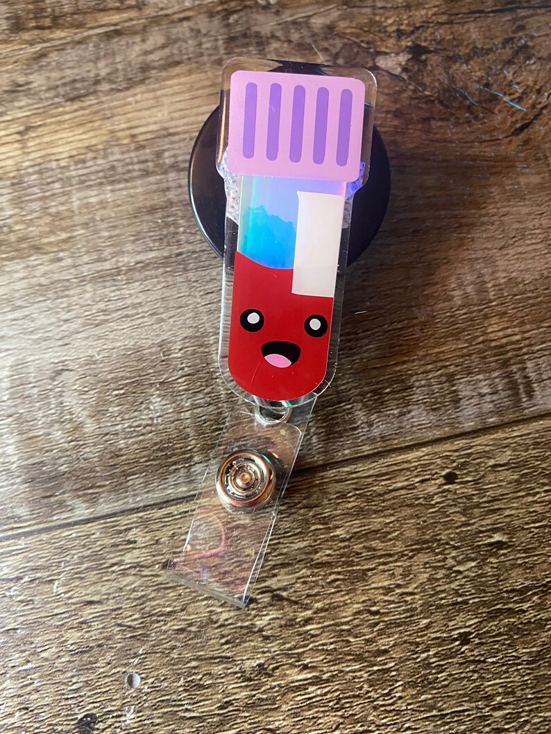 Blood Vial Badge Reel Phlebotomy ID Card Holder Etsy