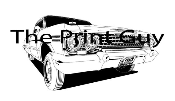 POSTER - CHEVROLET IMPALA 1963 Vector Art - Etsy