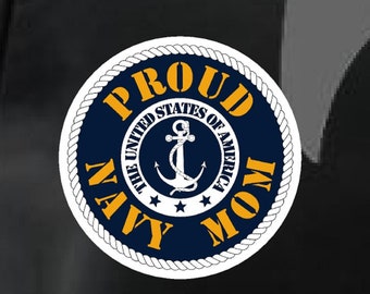 Custom Proud Navy Mom Waterproof Window Decal (Free Shipping)