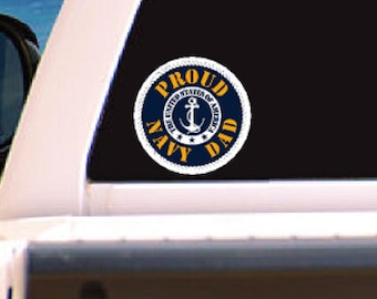 Custom Proud Navy DAD Waterproof  Window Decal (Free Shipping)