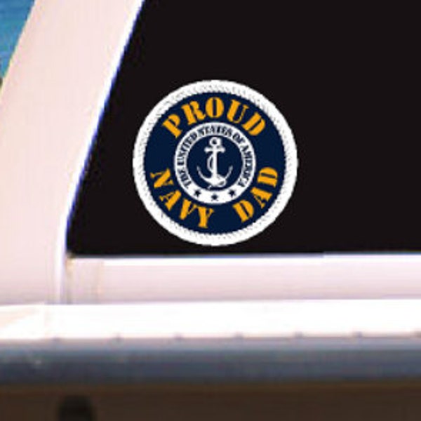 Custom Proud Navy DAD Waterproof  Window Decal (Free Shipping)