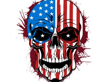16x16 Patriotic USA Skeleton Flag Multicolor American Till Death American Skull USA Flag Patriotic Proud 4th of July Throw Pillow 