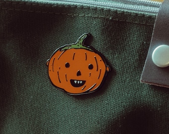 Pumpkin enamel pin  1.25" (3.175 cm) // Little Ghouls Tiny co. collab release