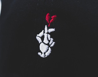 Skeleton Finger Heart hat 손가락 하트 (+ free shop sticker)