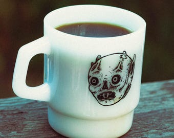 Logo - Glass Diner style coffee cup 8oz