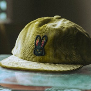 Year of the black rabbit lunar new year Christina Ha collab hat // hand cut cap (Olive Corduroy)