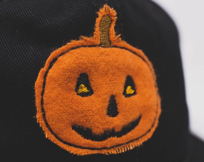 Cloth Jack-O-Lantern // hand cut cap