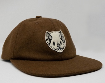 Wool Northern Ghost Bat hat // hand cut cap