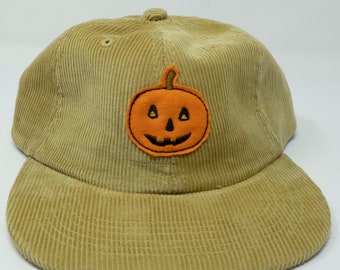 Corduroy Jack-O-Lantern // hand cut cap
