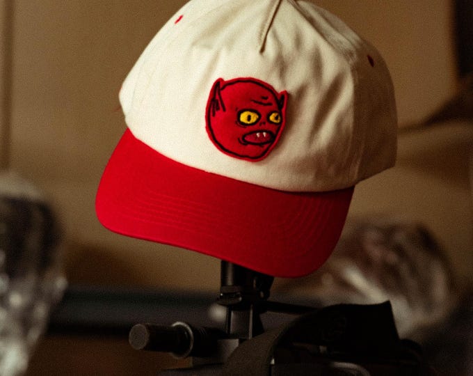 Featured listing image: Red Goblin // hand cut cap