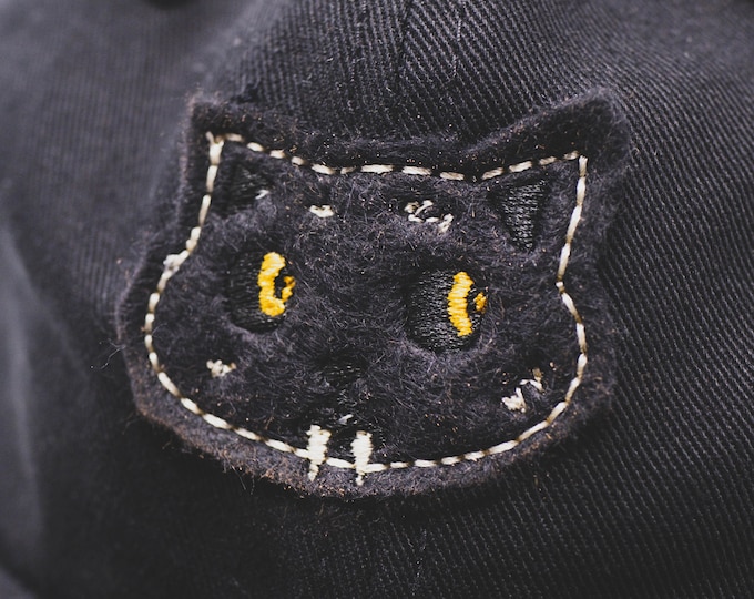 Black Cat // hand cut cap