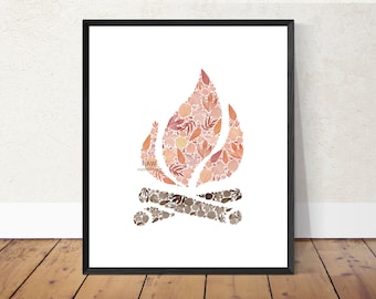 Campfire Printable Decor- Outdoor Adventure Themed Printable