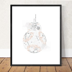 BB8 Printable - Star Wars wall décor printable BB8 in floral