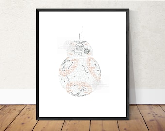 BB8 Printable - Star Wars wall décor printable BB8 in floral