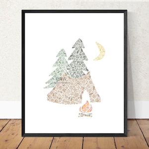 Camping Theme Printable Wall Art- Camping Wall Decor/outdoorTheme Wall Art/Boys Room Wall Art/ Adventure Wall Decor/ Wilderness Wall Art