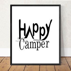 Happy Camper Printable-Camper Theme Printable/Outdoor Printable/Camping Theme/Happy Camper/Nursery Printable/Camping Nursery/Typography