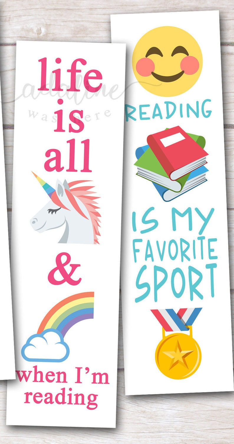 printable bookmarks emoji bookmarks emoji party favors etsy