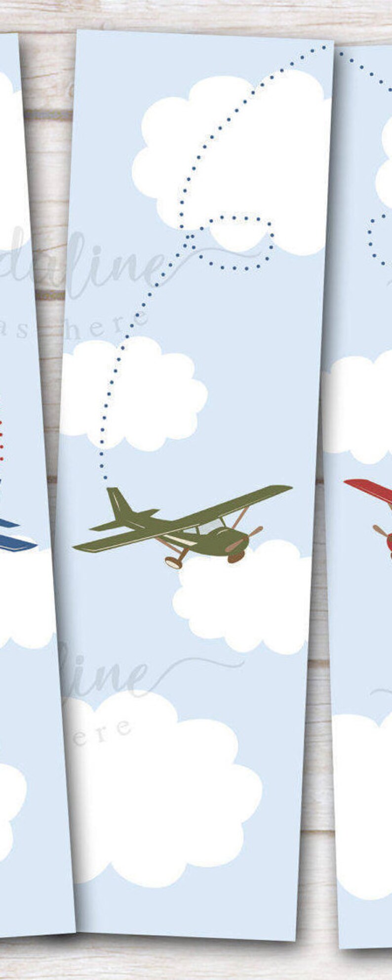 Printable Bookmarks Airplane Bookmarks Airplane Party | Etsy