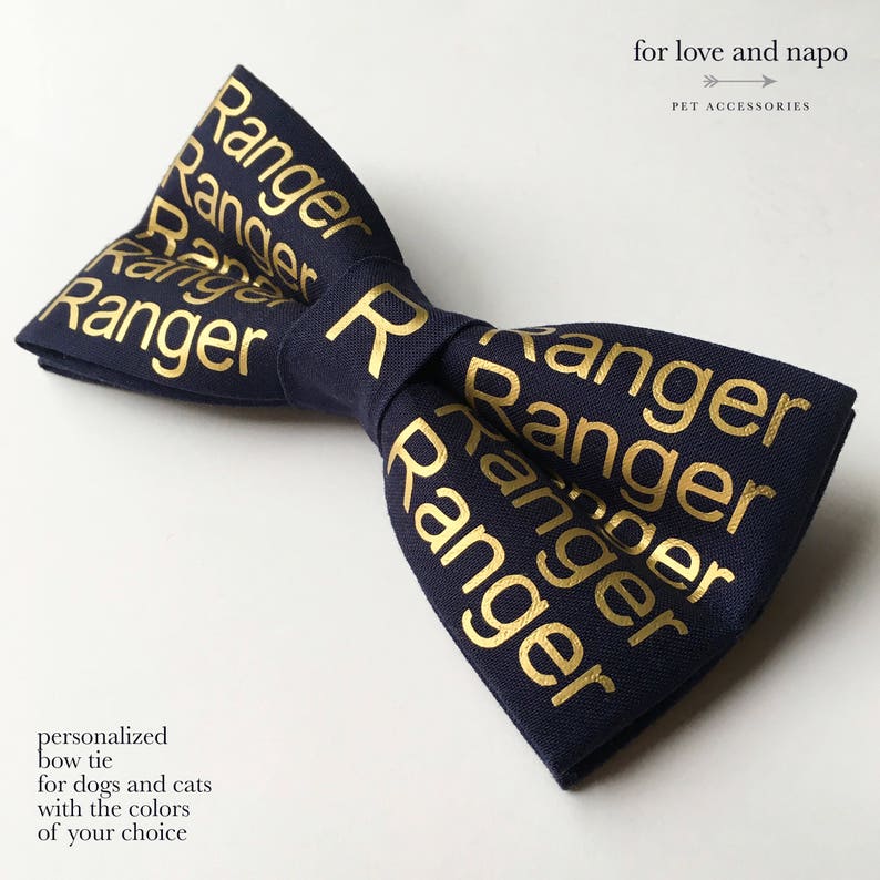 Personalized Dog and Cat Bow Tie Name and Color of Your Etsy