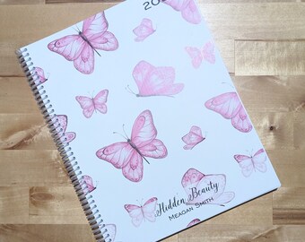 2024 Personalized Salon Appointment Book • Pink Butterflies • Weekly • Jan 24-Jan 25 | Planner | Scheduling | Income Tracker | Dated | Gif