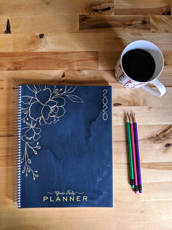 2020 Hairstylist Appointment Book Blue With Gold Weekly Etsy