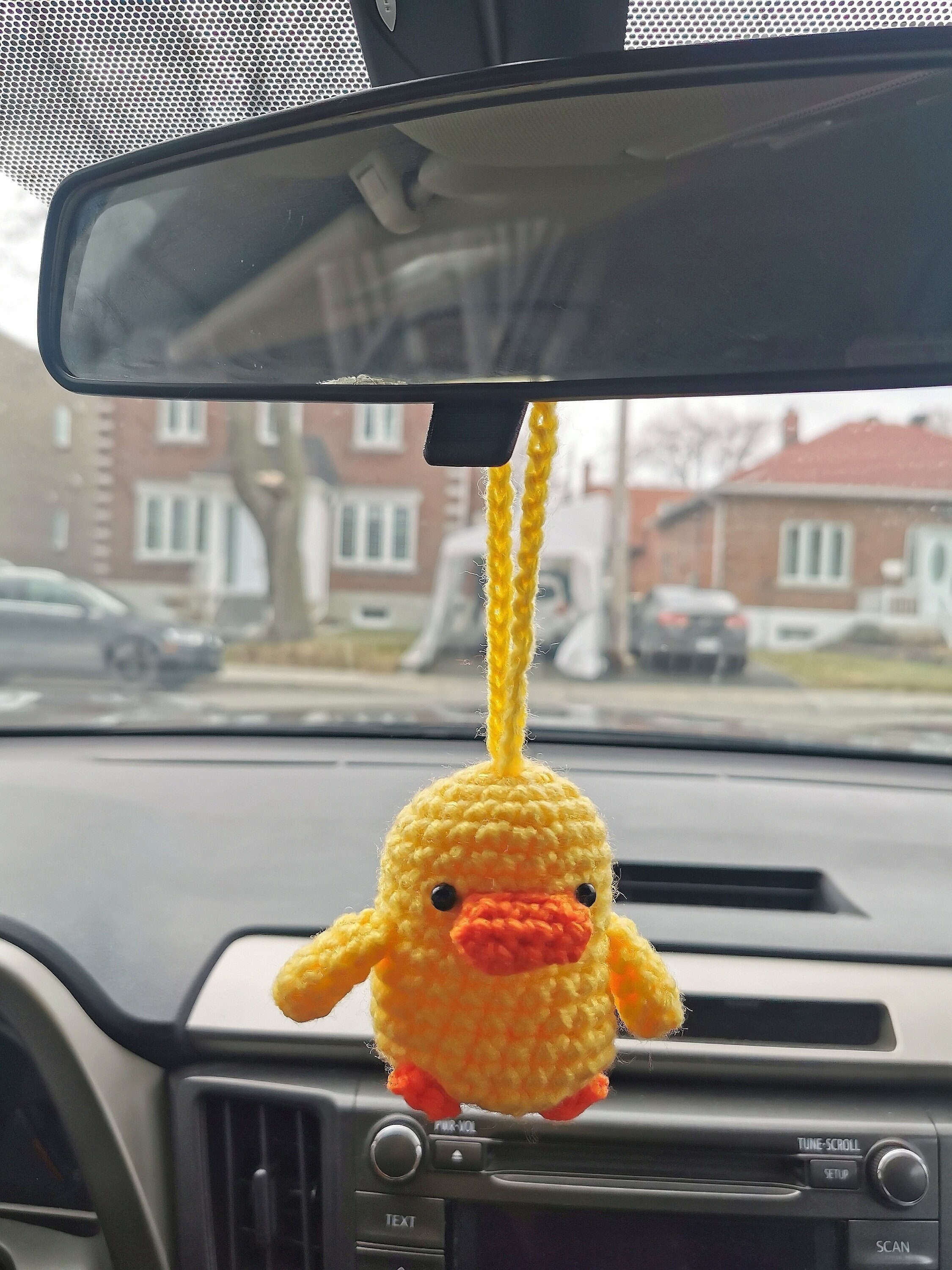 Cute Crochet duck with knife Car Rear View Mirror accessories, Crochet duck  chick with knife, Teens Women Interior, Car Mirror Hanging