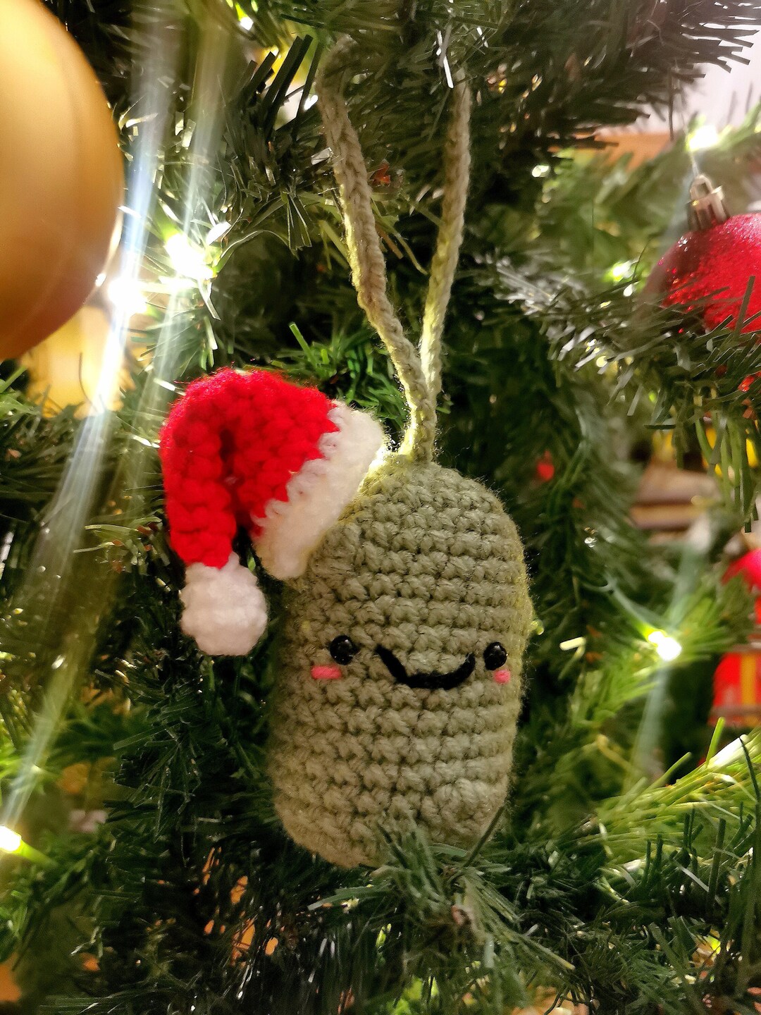 crochet-pickle-christmas-tree-ornament-decoration-pickle-etsy