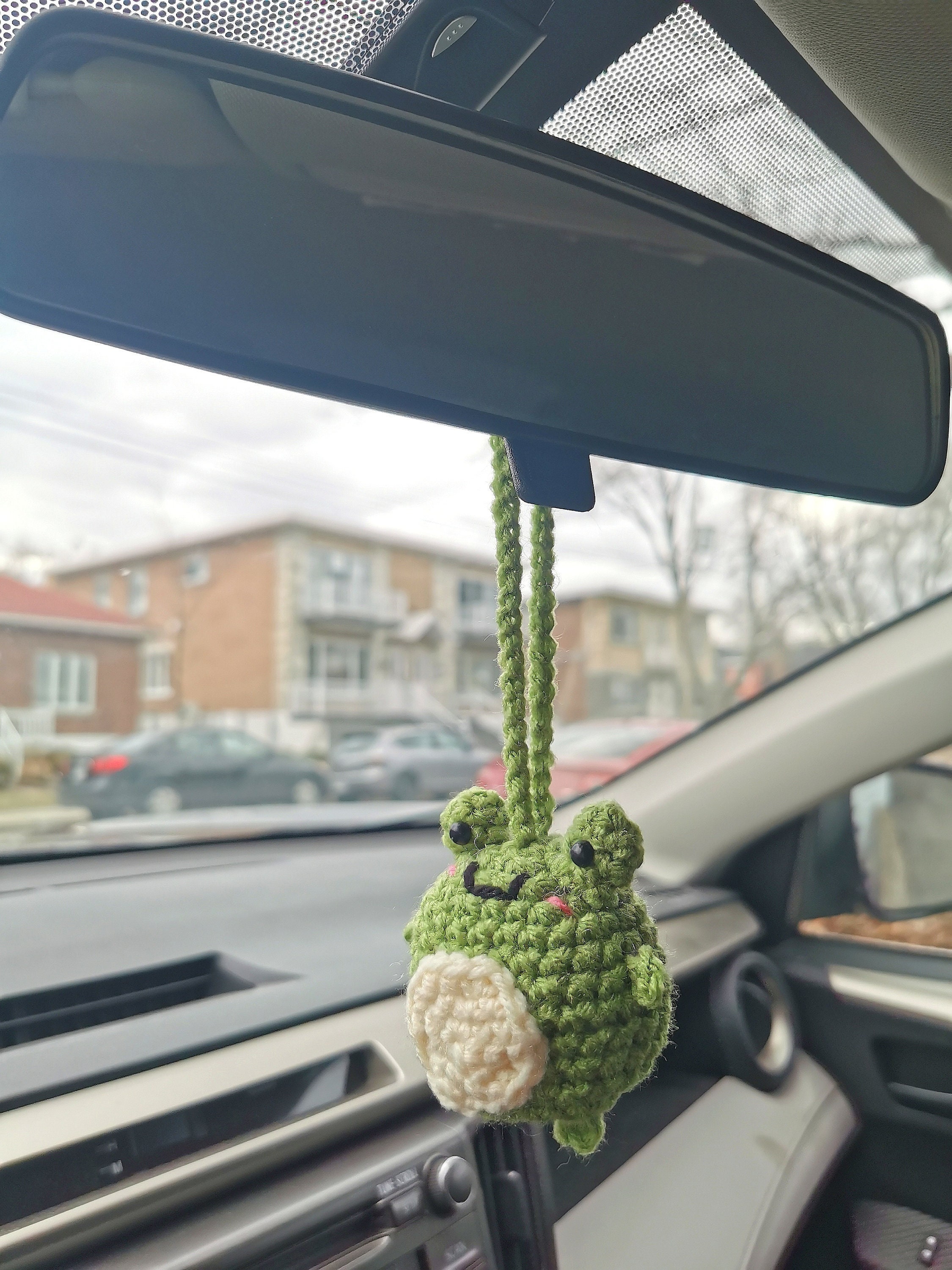 Frog Car Accessories, Cute Car Accessories Decor Teens Interior Rear View  Mirror Hanging Charm Mirror Decoration for Women, Car Mirror Hang 