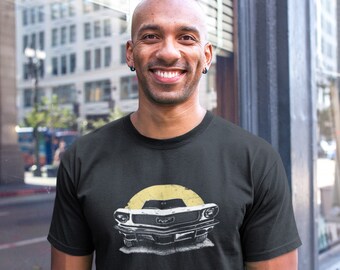 Mustang Sunset Unisex T-shirt, Ford Shirts, Classic Cars, Vintage Cars, Old Muscle Cars, Muscle Cars, Retro Auto Designs