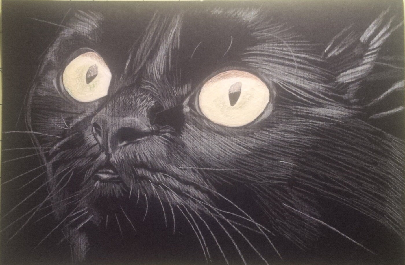 Meowler Poppy the Black Cat Original Mixed Media Painting, Cat Lover, Pet ...