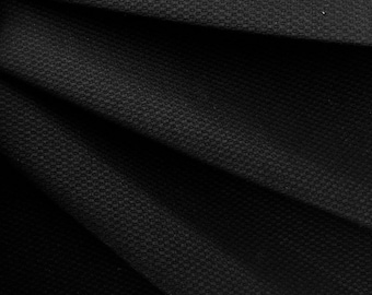 Honeycomb Cotton Pique Woven Fabric 10051 Black 1 Yard